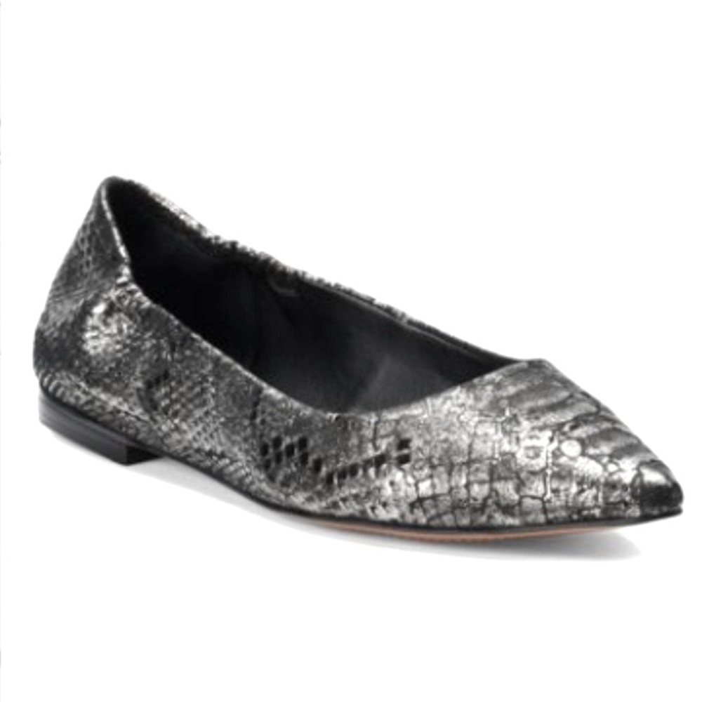 ISOLA PADRA METALLIC LEATHER POINTY TOE FLATS